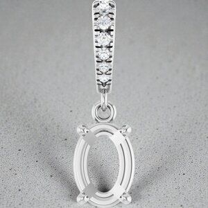 7 x 5 mm Oval Semi-Set Pendant Mounting in 14kt White Gold